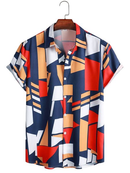 

men random geo print shirt k6qo#, White;black