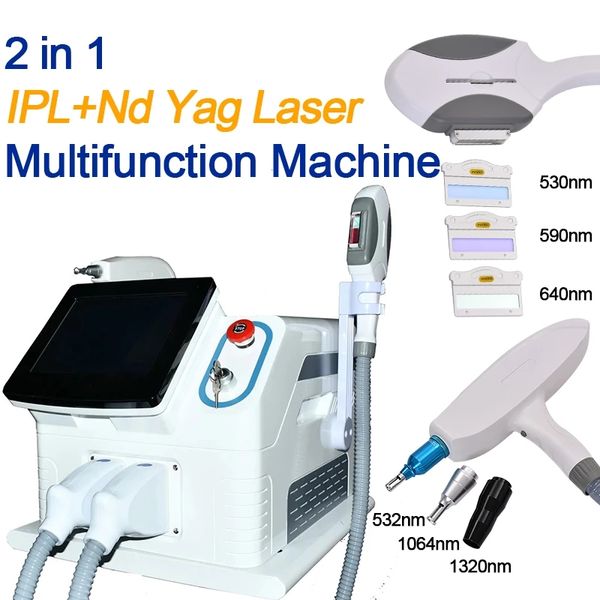 IPL NDYAG ELIO 2 em 1 lazer cabelo tatoo máquina de remoção IPL   nd yag laser freckle removedor multifuncional beleza máquina