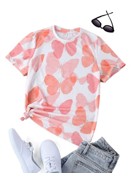 

butterfly print tee y0cd#, White