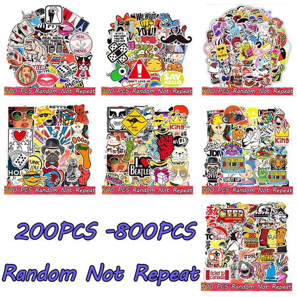 

200-800pcs cool waterproof vinyl random stickers pack for kids teens adults bomb water bottle phone case lapskateboard bike ca275q