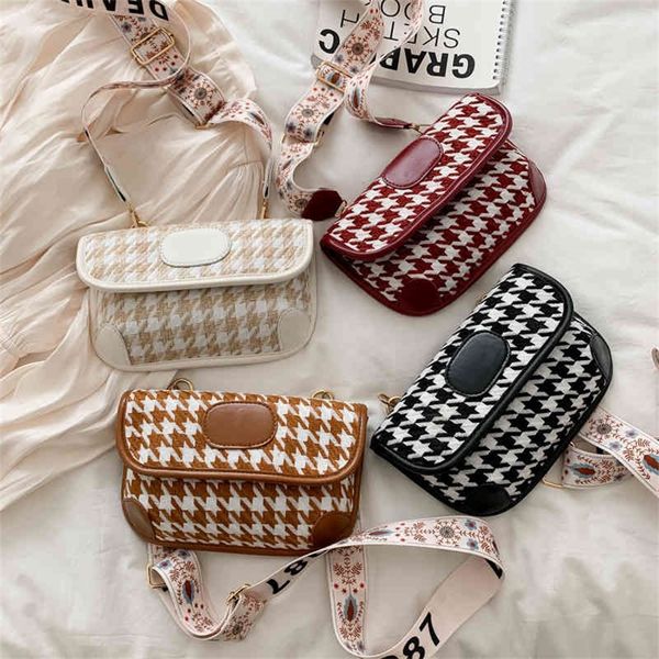 

spring version ins versatile fashion plaid wide strap envelope single shoulder diagonal bag factory store online