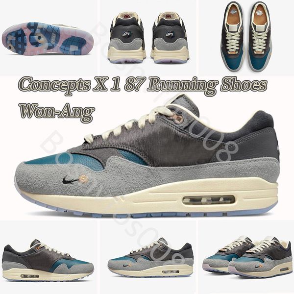 

kasina concepts x 1s mens womens running shoes mellow 2022 87 won-ang wabi-sabi light madder root blueprint sneakers trainers