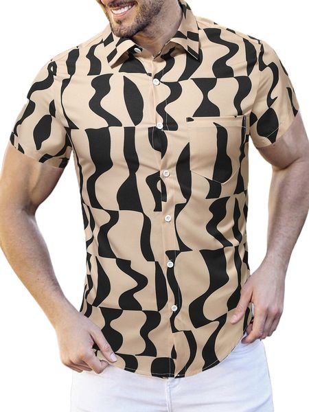 

men allover print shirt without tee x1ap#, White;black