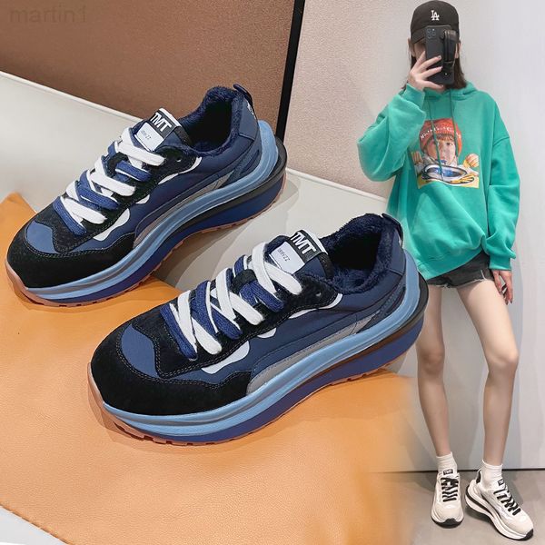 

dress shoes designer spring waffle forrest gump shoes women's 2022 new autumn and winter thick bottom versatile casual dad running 1mjj, Black