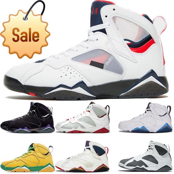 

z mist jumpman 7s mens basketball shoes nighthawk ray allen patent raptro charcoal oregon ducks hare 7 men trainers sports sneakers, Black