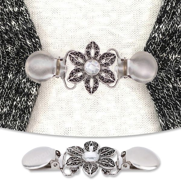 

sweater cardigan clip pin brooch flexible shawl shirt sweater cardigan collar buckles for scarf clasp clothing decor, Gray