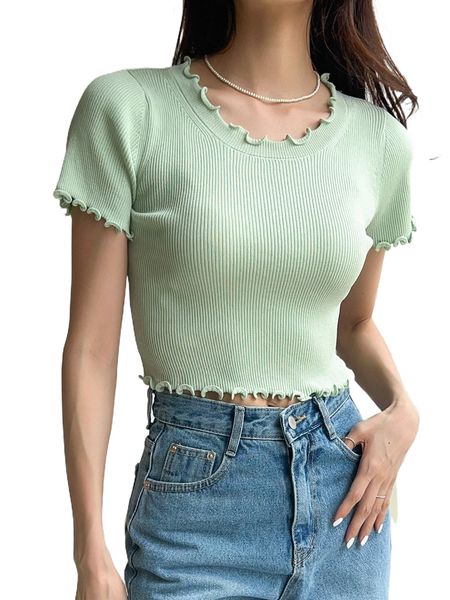 

dazy lettuce trim knit m9n5#, White;black
