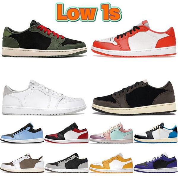 

1 1s low bred toe unc basketball shoes og cactus black white paris archeo pink easter reverse bred men trainers women designer sz5.5-11