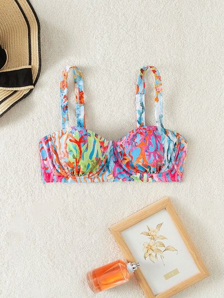

random allover print underwire bikini z7sh#, White;black