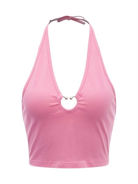 

plus ring detail halter f2vp#, Black