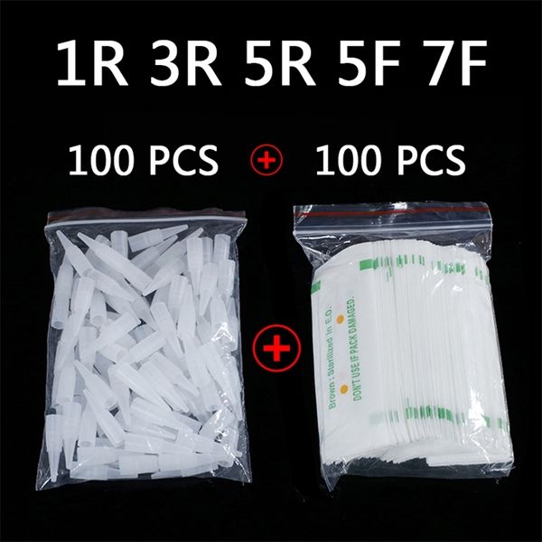 100PCS 1R 3R 5R 5F 7F PMU Aghi Punte per aghi Aghi per tatuaggio professionali sterilizzati usa e getta per sopracciglio trucco permanente 220706