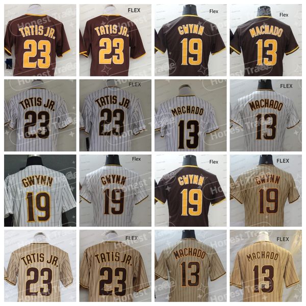 Mens 13 Manny Machado Baseball Jersey Fernando Tatis Jr. 19 Tony Gwynn Blake Snell Maglie Jake Cronenworth Stitched Flexbase Cool Base Team Bianco Marrone qualità