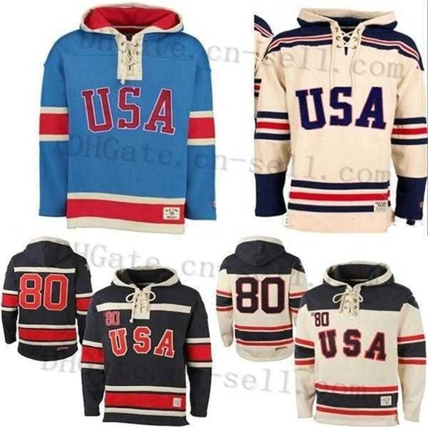 MThr 1980 Miracle On Team USA Ice Hockey Jerseys Hoodies Hockey Jersey Hoodies Custom Any Name Any Number Stitched Hoodie Sports Sweater Men Women Youth