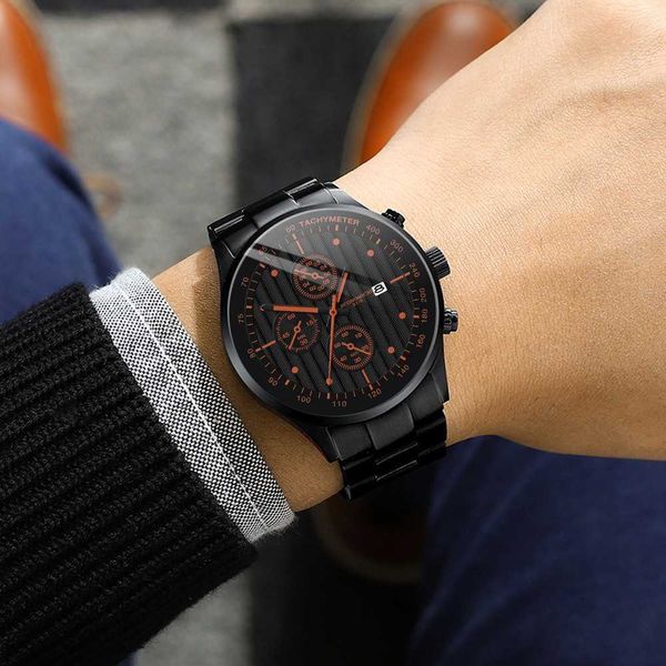 

quartz watch numerals scale auto date alloy dial stainless steel strap for men 2022 casual clock wristwatch montre homme, Slivery;brown