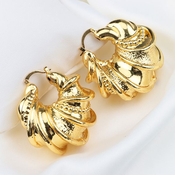 

hoop huggie trendy earrings and pendant set for women necklace fashion jewelry sets copper golden geometric jewelry wedding party gift 23020, Golden;silver