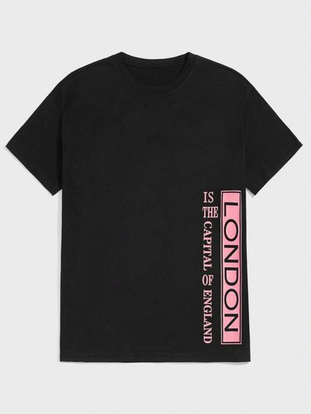 

romwe guys slogan graphic tee i8bk#, White;black