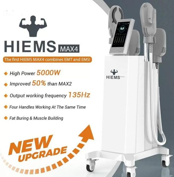

powerful 4 handles ems slimming muscle building fat reduction beauty machine 13 tesla emslim device with rf muscle built electromagnetic sti