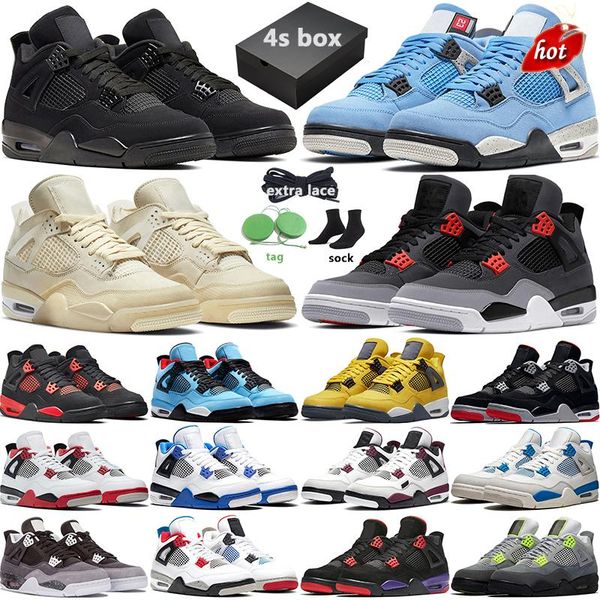 

with box 4s black cat basketball shoes university blue infrared sail cool grey cactus jack mens trainer