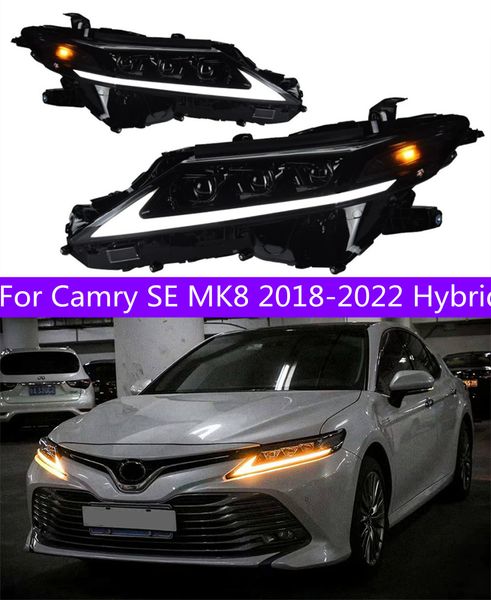

2 pcs auto car head light parts for camry se mk8 20 18-2022 hybrid led lamps headlight upgrade replacement high beam lens