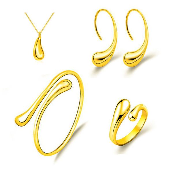 

drop earrings ring bracelet set silver jewelry drop necklace, Black