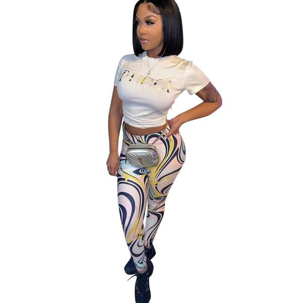 

2022 tracksuits casual young suitable short sleeve long pencil pants skinny lady 2 piece sets, Gray