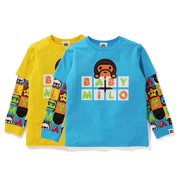 

factory online export new designer brand sweater beii&bap trendy cartoon color letters round neck children's clothing foreign style two, Black