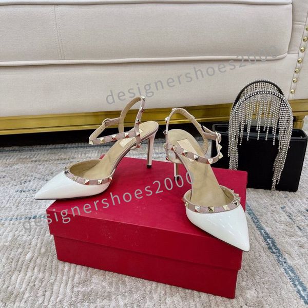 

high heels shoes fashion women leather stiletto peep-toes sandals heels women designer luxurys designer pointy toe pumps loafers yh211206, Black
