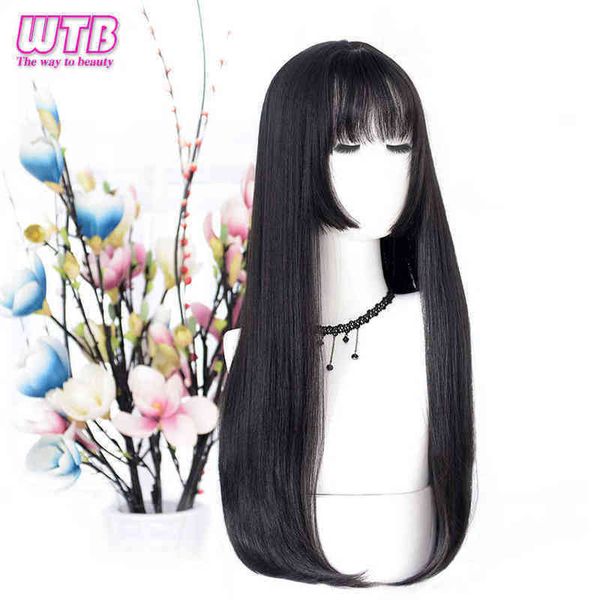 

hair synthetic wigs cosplay synthetic long straight hair black lolita wigs with bangs for women fashion female cosplay party christmas multi