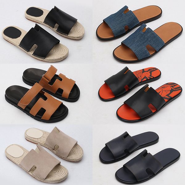 

h slippers female summer flat fashion blue patent solid lime khaki outside leather h sandals korean version of the beach tourism word slippe, Black