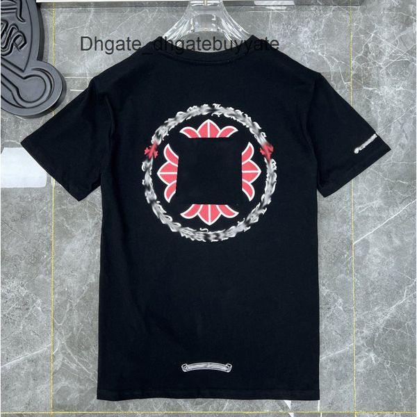 

summer brand mens t shirts horseshoe flower tees ch man classic cross t-shirts women shirt sanskrit letter designer tshirts luxury boy hip, White;black