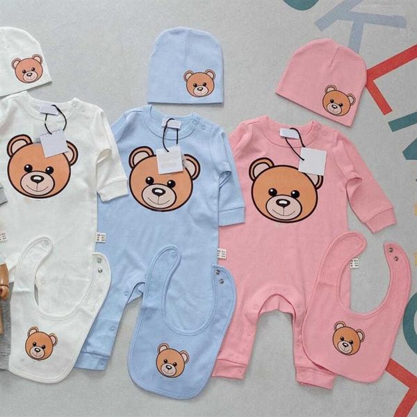 

designers children romper sets newborn kids baby boys girls saliva towel toddler cotton short sleeve jumpsuits infant onesies romp240m, Blue