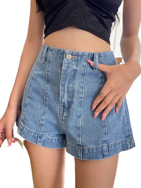

dazy high waist wide leg denim shorts 66l7#, White;black