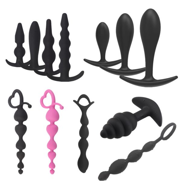 Tópico de plugue de bumbum de silicone Anal unisexy Stopper Sexy 8 tamanhos diferentes de brinquedos adultos para homens/mulheres Casais de treinadores