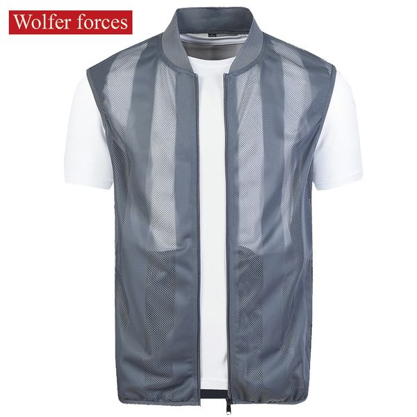

summer vest men s mesh loose skin clothes quick drying outdoor fishing shirt thin breathable sleeve less coat 220715, Black;brown