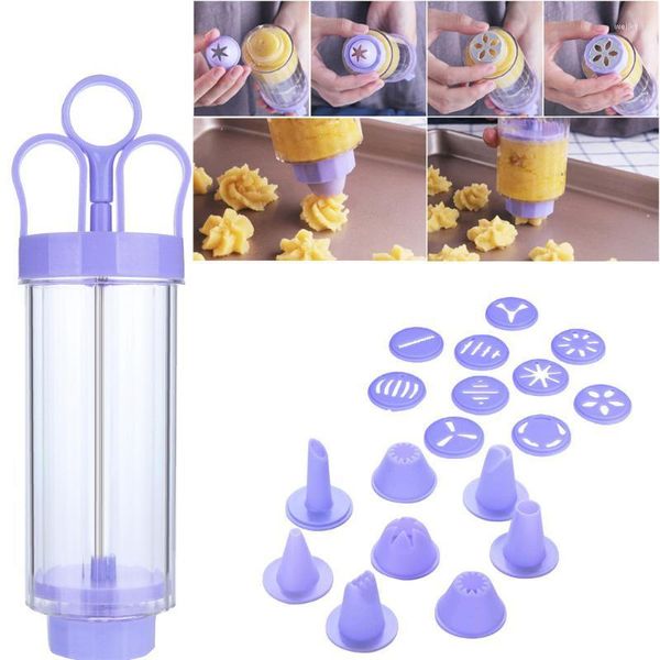 Pişirme pasta aletleri 18pcs kek dekorasyon malzemeleri kit cupcake buzlanma ipuçları çiçek boru nozulları dekor kalem