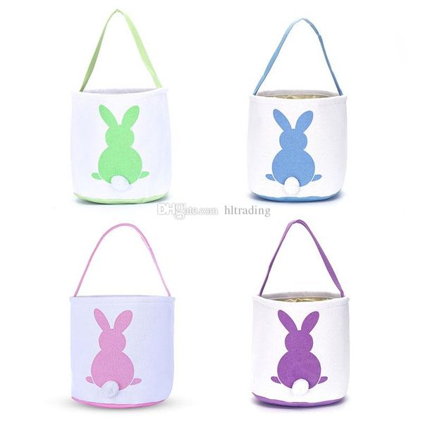 

ins easter bunny baskets storage bag rabbit ears gift handbags colors 23*25cm, Black