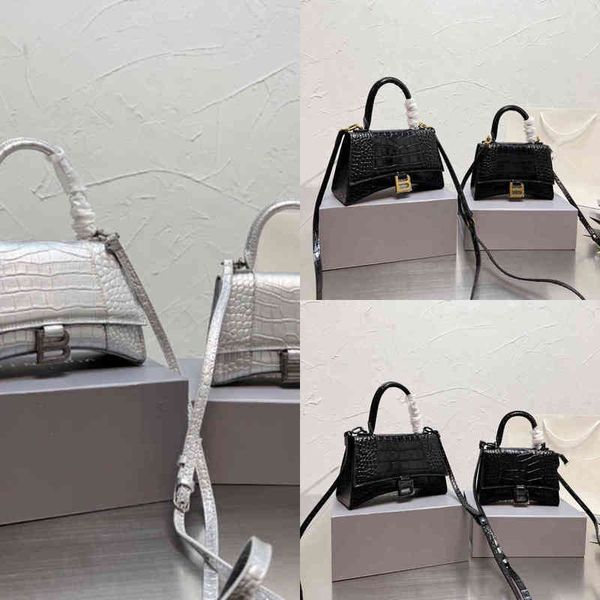 

bbbalencaigassss bags designer b 2022 bag family leisure leather stone hourglass cowhide crocodile mini messenger tote shoulder i1u7