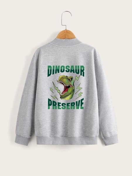 

toddler boys letter & dinosaur print bomber jacket she, Blue;gray