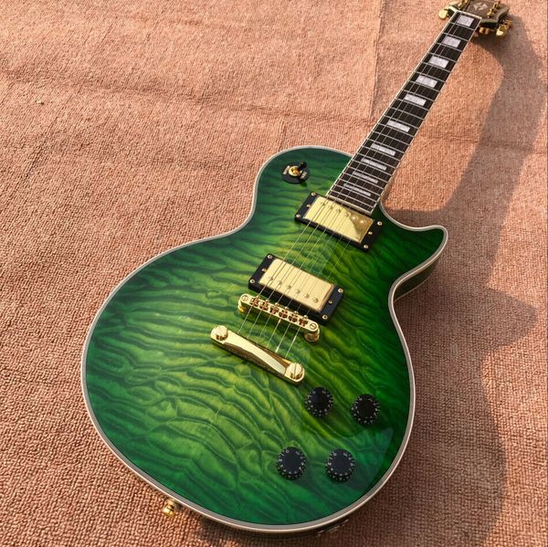 

diy green big flower 6 string electric guitar
