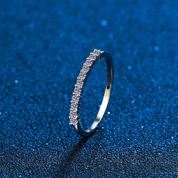 

022ct engagement bands rings women platinum plated sterling silver moissanite eternity ring promise birthday gift, Golden;silver