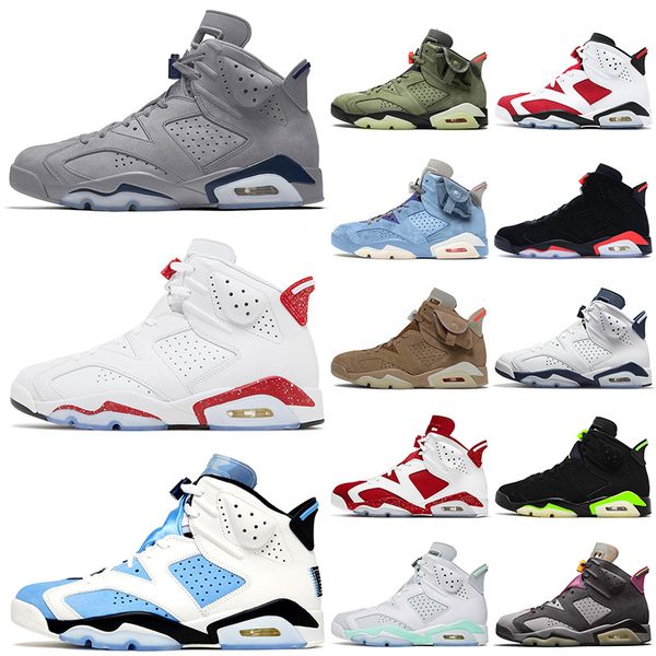 

fashion basketball shoes jumpman 6 6s georgetown red oreo unc carmine infrared electric green bordeaux retro trainers big size 12 13