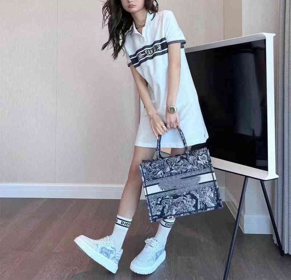 

casual dresses di spring lettered print lapel slim short sleeve dress skirt, Black;gray