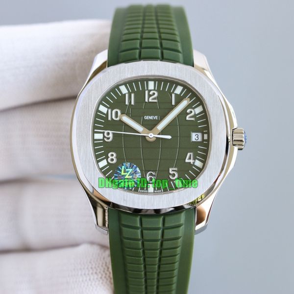

7 styles watches 5168g-010 40mm stainless steel cal.324 s c automatic mens watch green dial rubber strap gents sports wristwatches, Slivery;brown