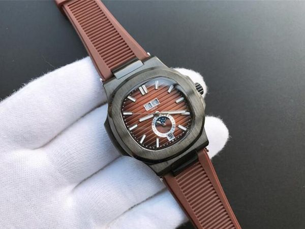 

watch for mens size 40mm automatic movement kinetic energy storage 48 hours. 904l stainless steel leather rubber bracelet luminous water res, Slivery;brown