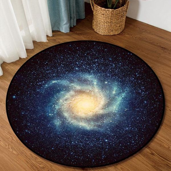 Tapetes de área de cama de moda para crianças de cama de cama de área redonda de área de estar lindos planeta estrelada da sala de estar pendurada cadeira de cesto não deslizamento Matcarpet