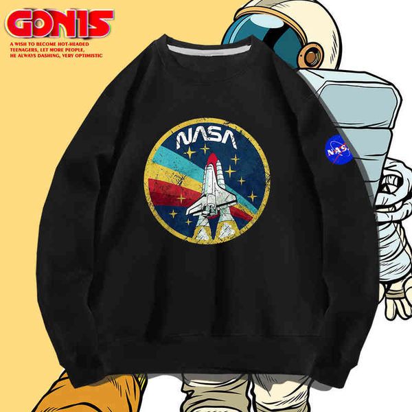 

hoodies sweatshirts designer hoodie nasa co branded round neck sweater men's women's spring autumn fashion br loose long sleeve ja, Black