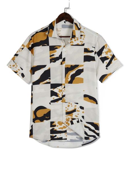 

romwe guys patchwork shirt z9et#, White;black