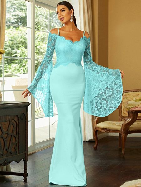

missord contrast lace mermaid hem prom dress n0uj#, Black;gray