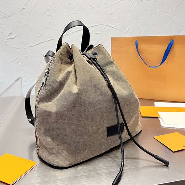 Bolsas de ombro de viagem de mochila clássicas bolsas de moda lady totes bolsas escolares letra de flor antiga impressão em tena de tração amarração de couro ajustável tira de couro