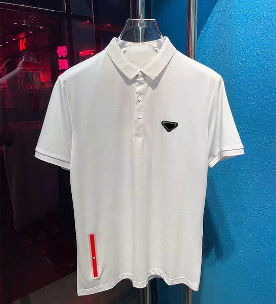 

designer men polo shirt summer short sleeve t-shirt fashion business dress shirt white cotton tshirt casual sweater large size, Black;brown